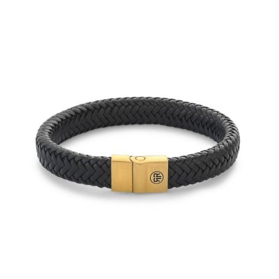 Full Metal Herringbone Black Gold L