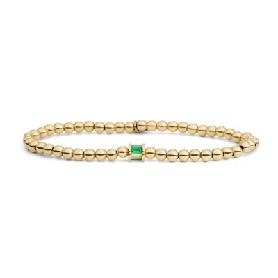 Baguette Cylinder Armband Green Hues CZ