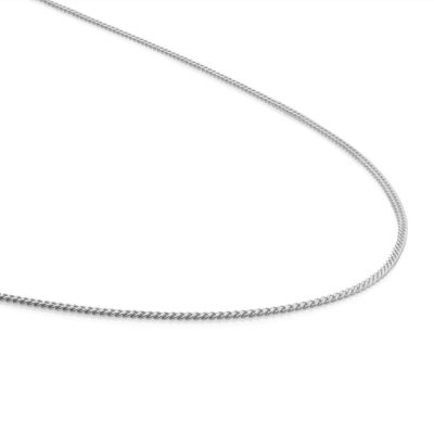 Sparkling jewels zilveren Necdklace- Curb chain rhodium plated silver 45cm SN-CBS-045