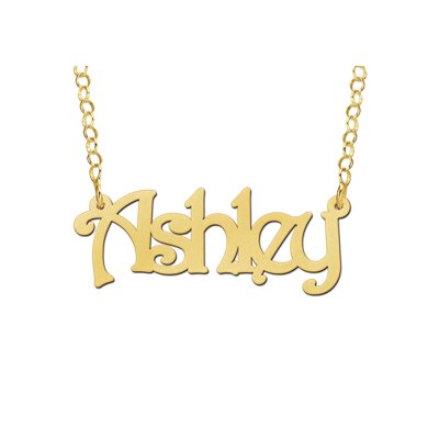 Vergulde naamketting model Ashley 