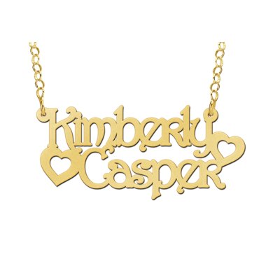 Vergulde naamketting model Kimberly-Casper 
