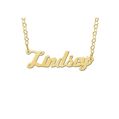 Vergulde naamketting model Lindsey 