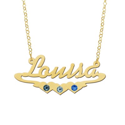 Vergulde naamketting model Louisa 