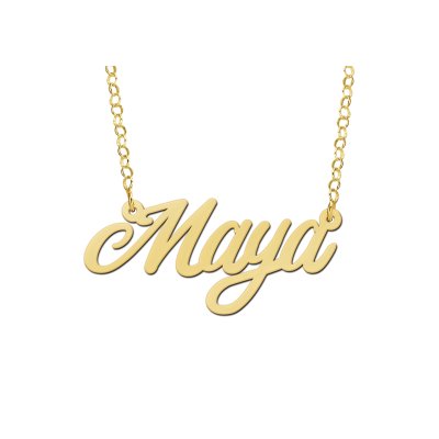 Vergulde naamketting model Maya 