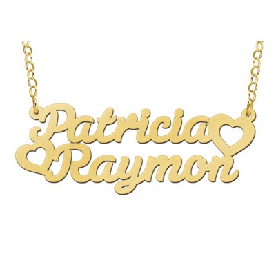 Vergulde naamketting model Patricia-Raymon 