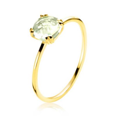 Gouden  ZINZI Gold ring met vk groene amethist ZGR376-54