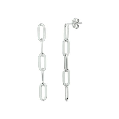 Zilver oorhangers paperclip