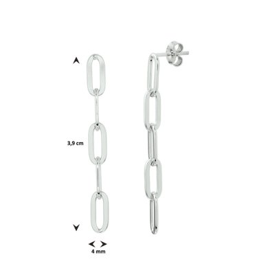Zilver oorhangers paperclip