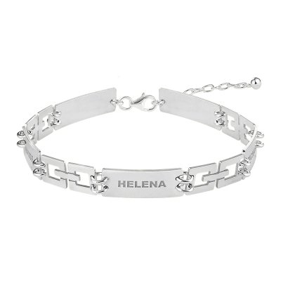 Zilveren armband schakels rechthoek