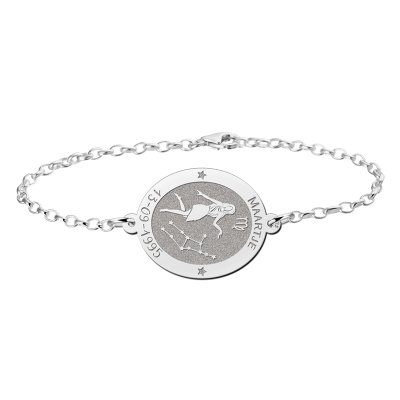 Zilveren armband sterrenbeeld ovaal Maagd