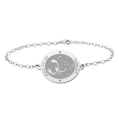 Zilveren armband sterrenbeeld ovaal Schorpioen