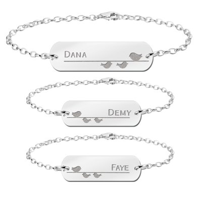 Zilveren armbanden set moeder en twee dochters