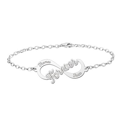 Zilveren infinity armband forever 