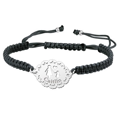 Zilveren shamballa armband moeder-dochter