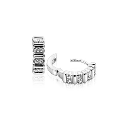 Zinzi creolen ribbel zirk. 13,5x4