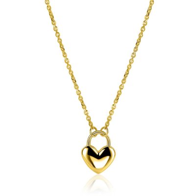Zinzi gold plated collier met hartvormig slot